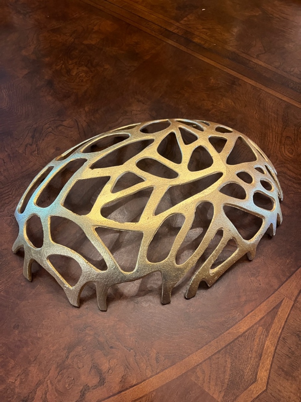 Brilliant Golden Sculptural Coral Decorative Bowl - Picture 5 of 6